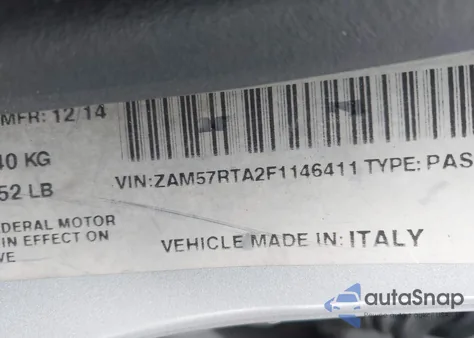 2015 Maserati Ghibli S Q4 z USA, uszkodzony, nr VIN ZAM57RTA2F1146411